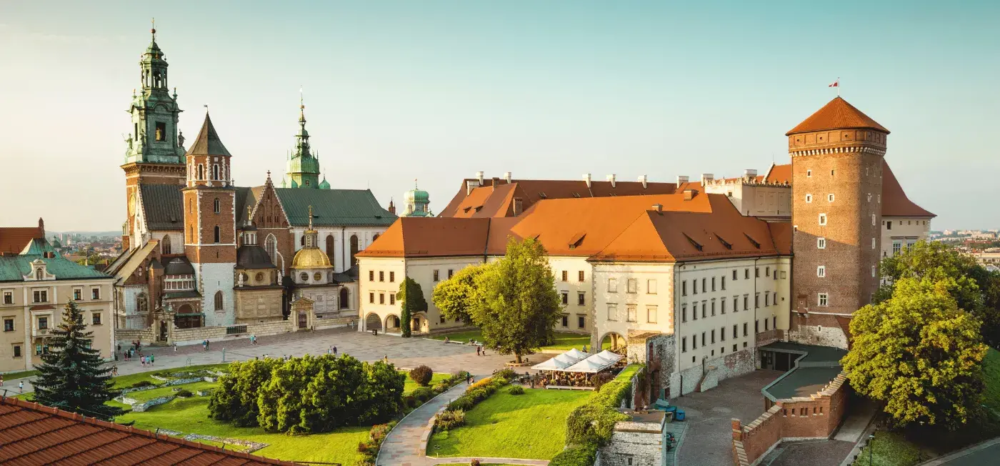 Wawel Royal Castle view of Krakow, Poland
