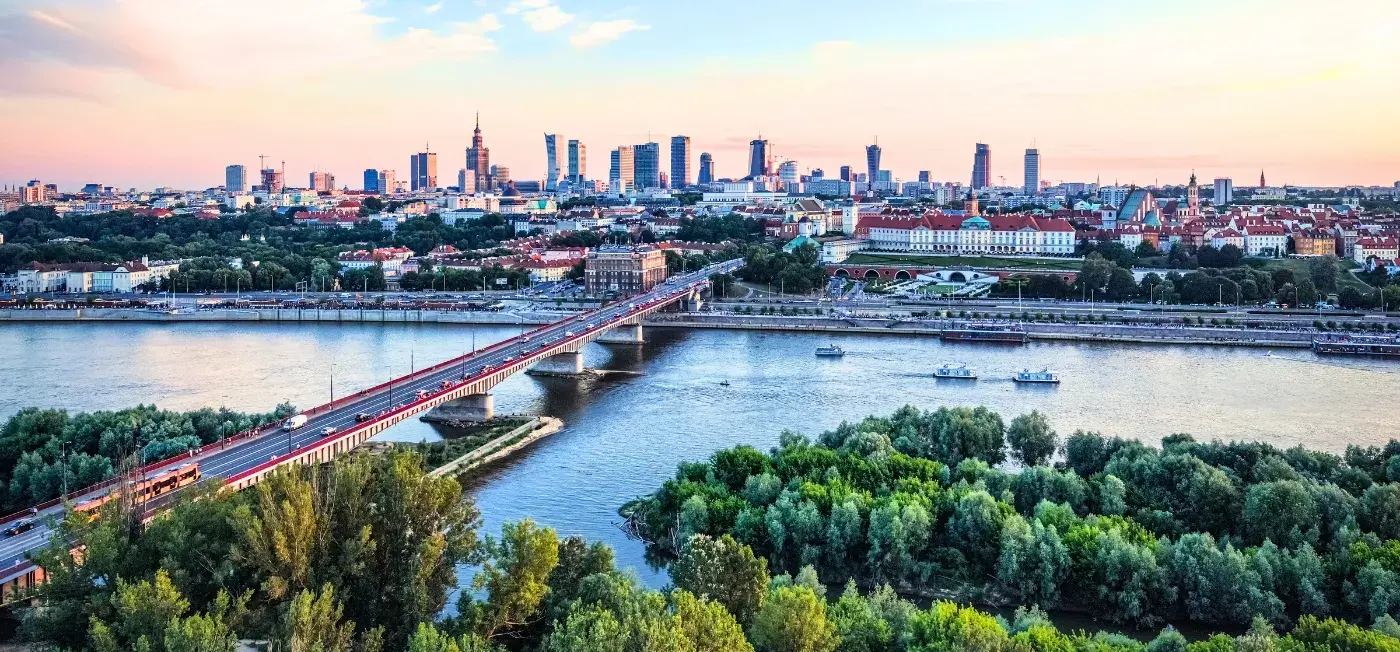 aerial view of Krakow, Poland