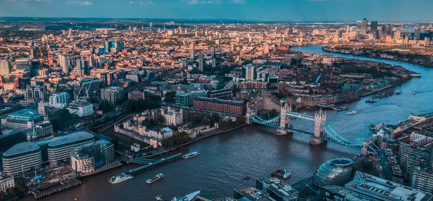 aerial view of London