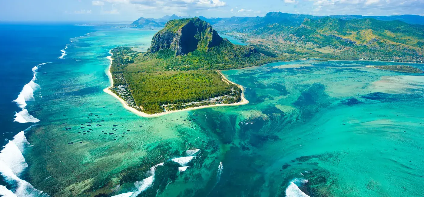 Le Morne Brabant view of Bel Ombre, Mauritius