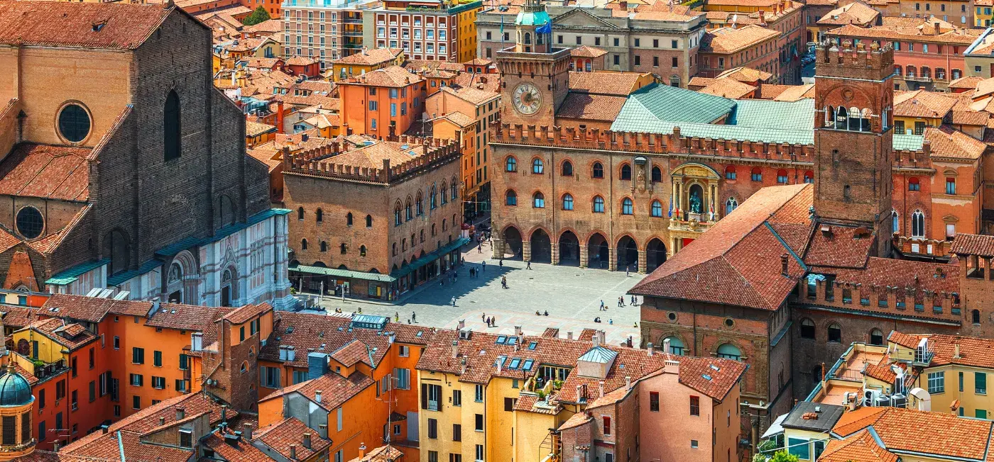 Piazza Maggiore view of Bologna