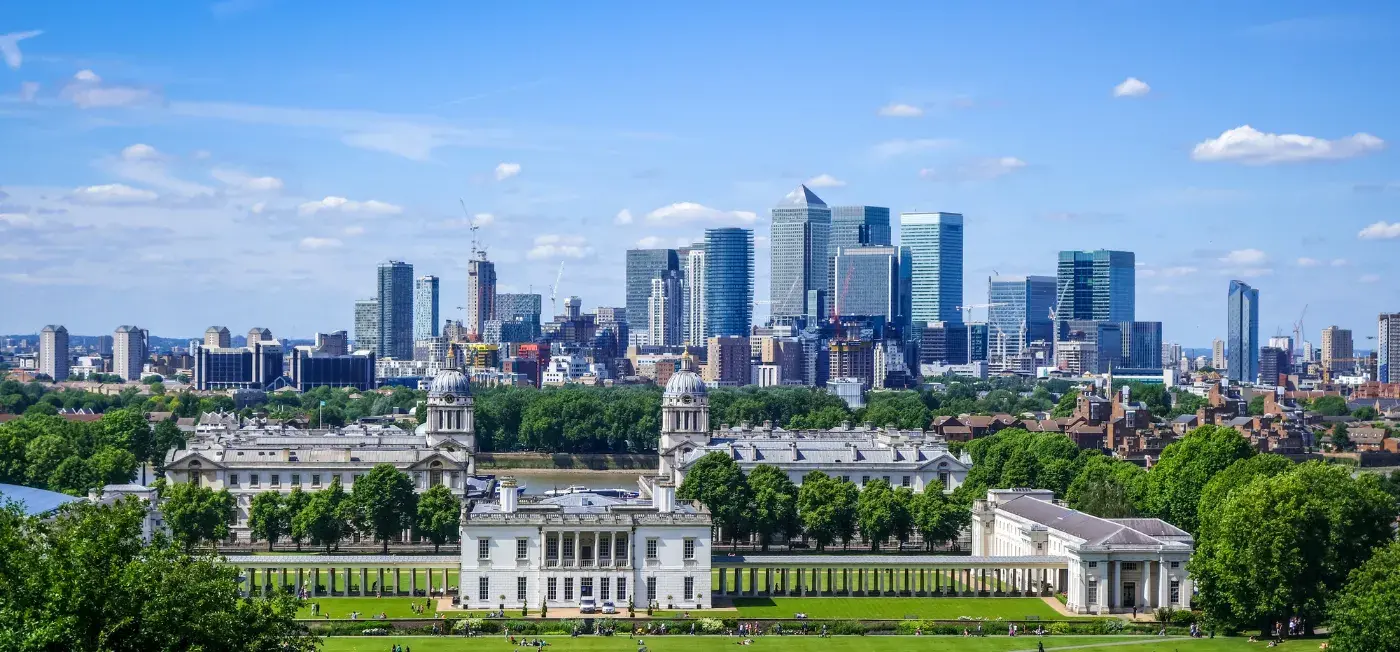 Greenwich Park view of London, United Kingdom