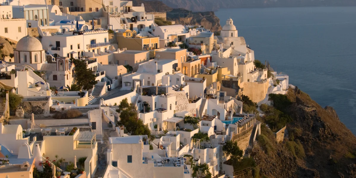 Santorini Island View of Athens, Greece