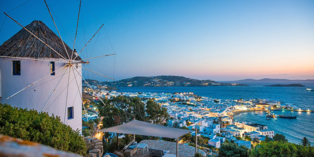 Mykonos View of Athens, Greece