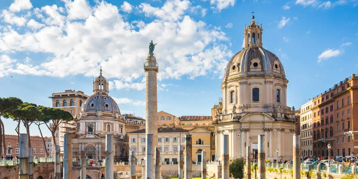 Trajan's Column View of Rome, Italy