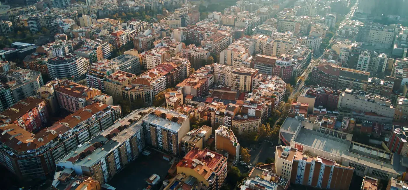 aerial view of Barcelona, Spain