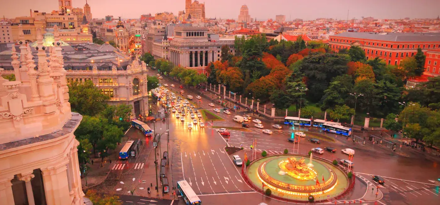 Plaza de Cibeles View of Barcelona, Spain