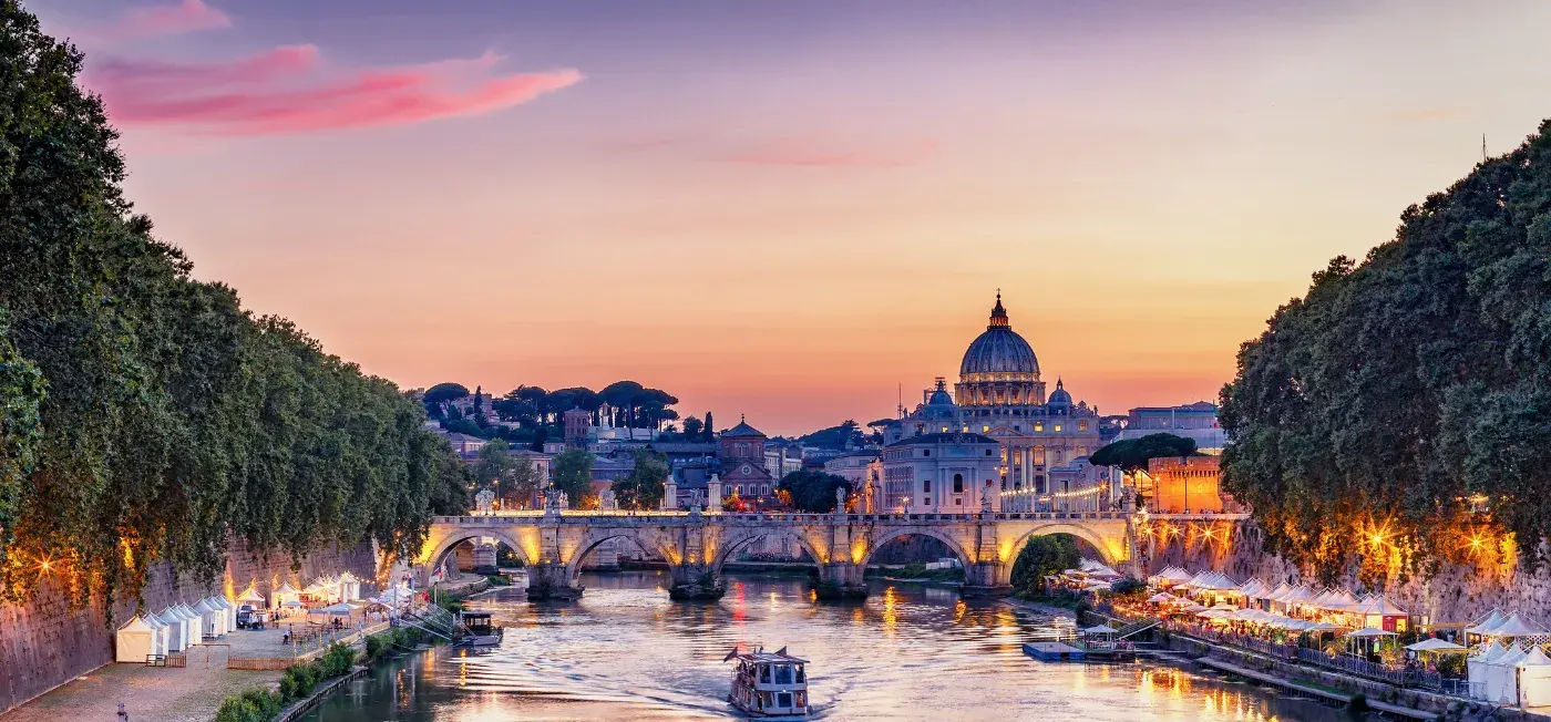 St. Peter's Basilica View of Rome, Italy