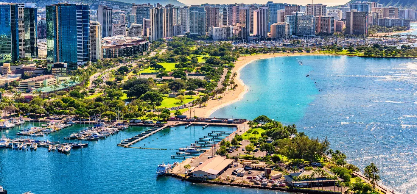 capital city of Hawaii View of Honolulu, USA