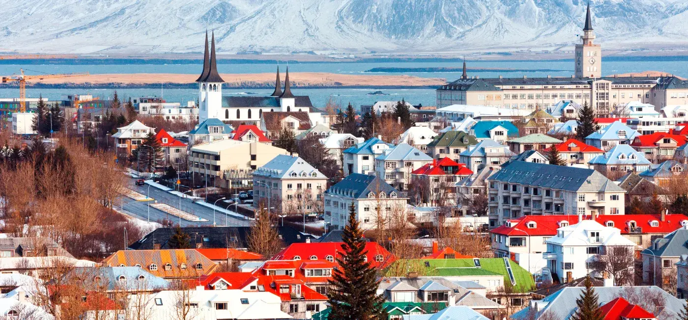 Colorful Rooftops View of Reykjavík, Iceland
