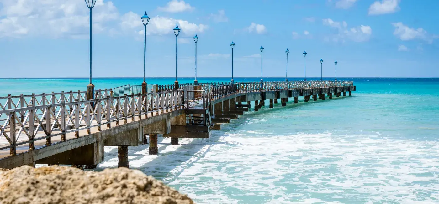 pier in Speightstown View of Barbados, Caribbean