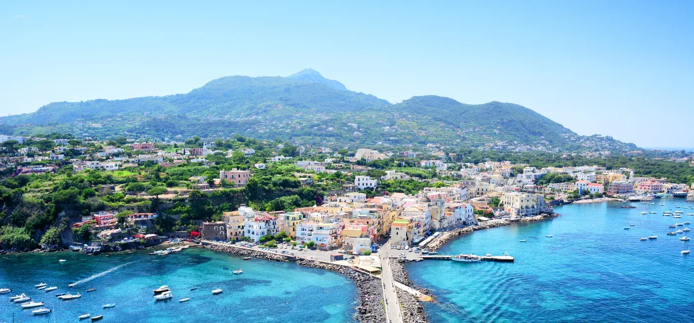 Gulf of Naples view of Ichia, Italy