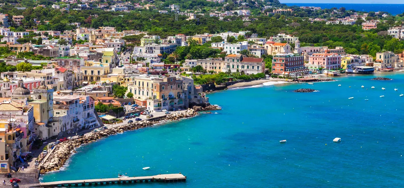Tyrrhenian Sea view of Ichia, Italy