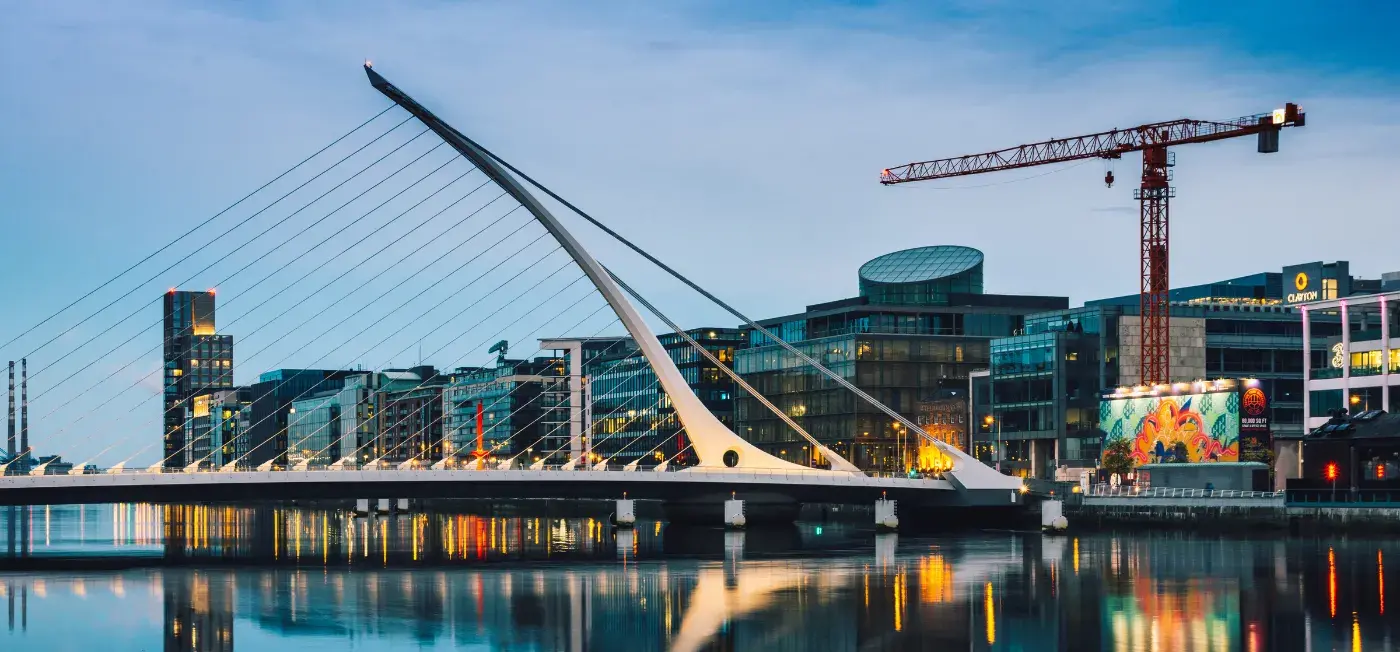Samuel Beckett Bridge view of London, United Kingdom