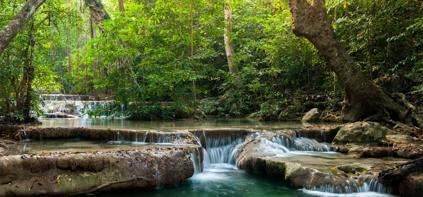 Erawan Falls view of Bangkok, Thailand