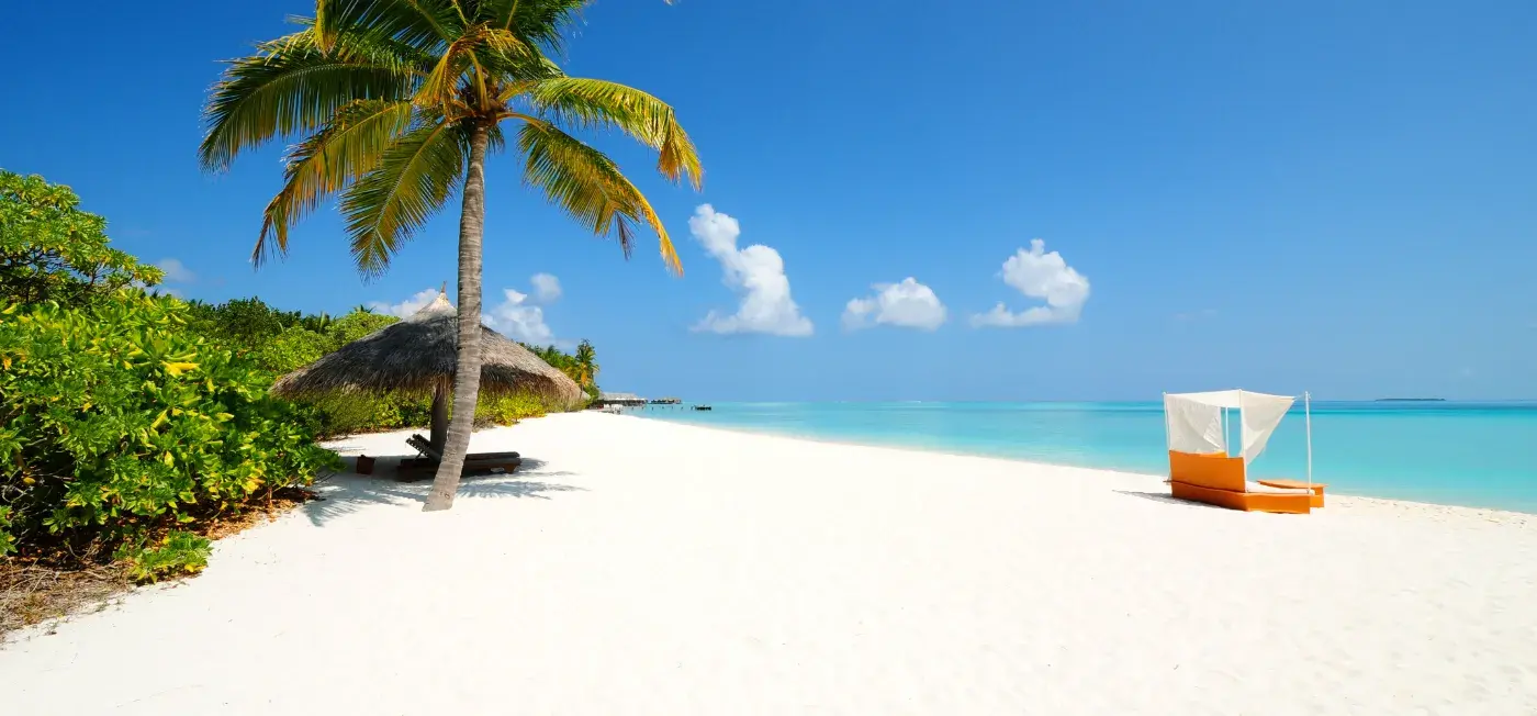 tropical beach view of South Male, Maldives