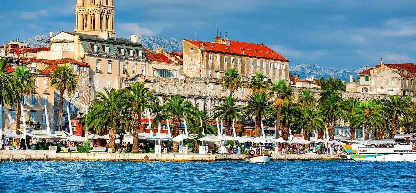 Diocletian's Palace view of Orebic, Croatia