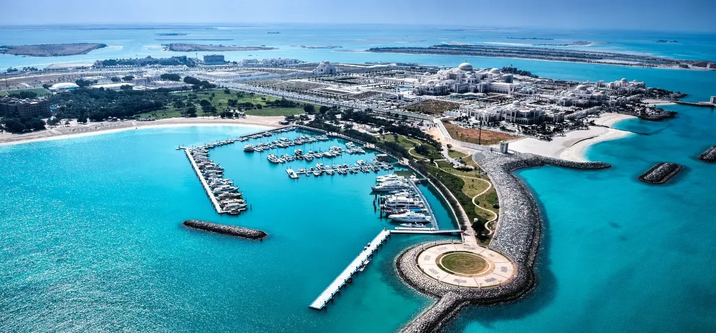 aerial view of Dubai, Abu Dhabi