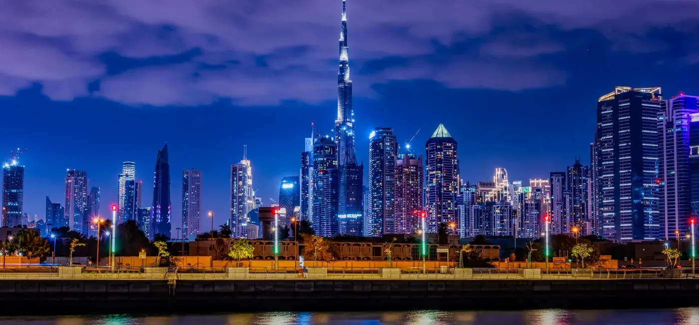 Burj Khalifa Night view of Dubai, Abu Dhabi