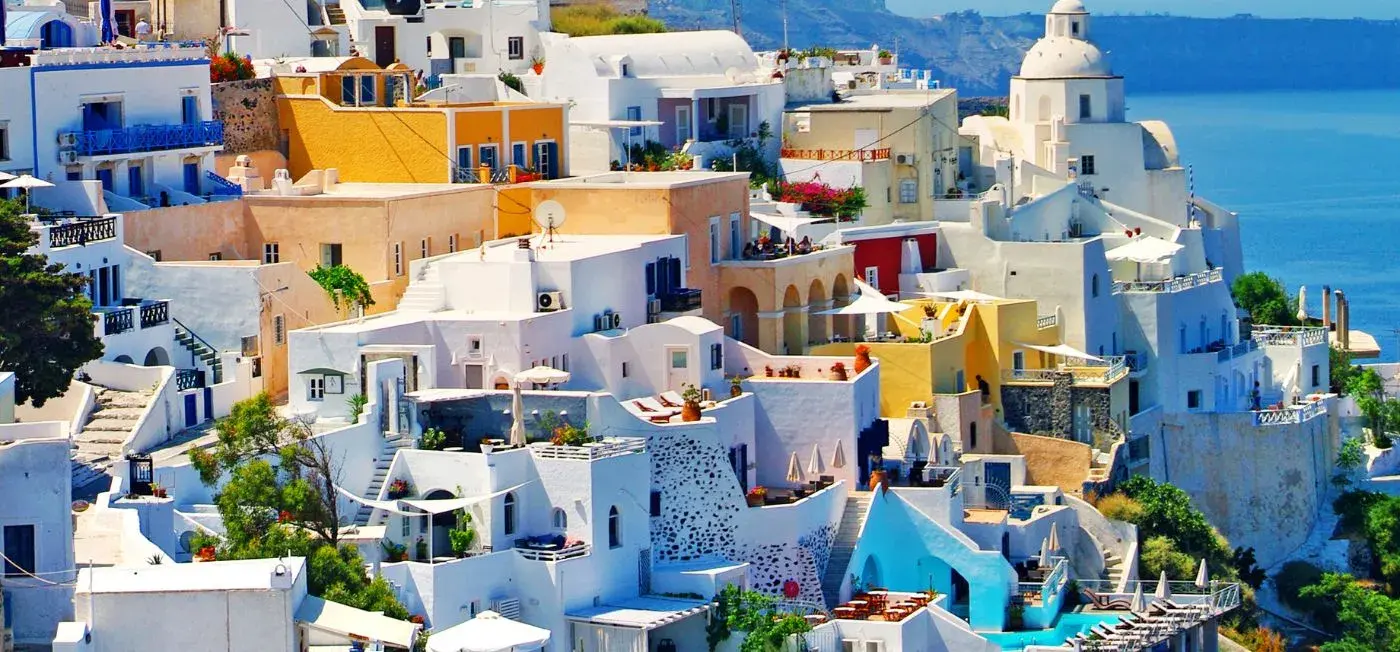 Santorini view of Athina Athens, Greece