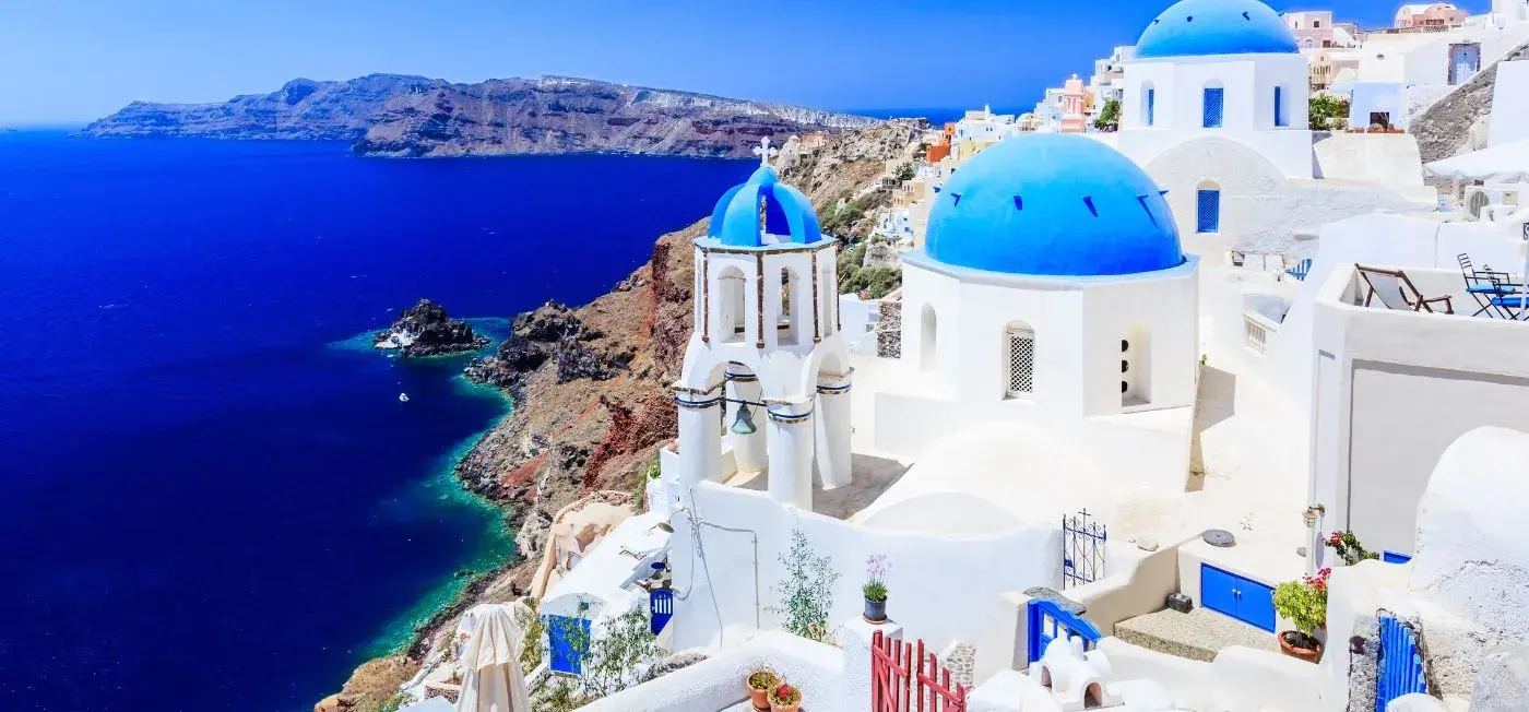 Santorini Island view of Athina Athens, Greece