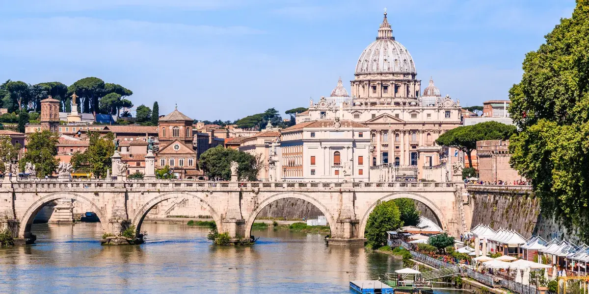 St. Peter's Basilica  view of Rome, Italy