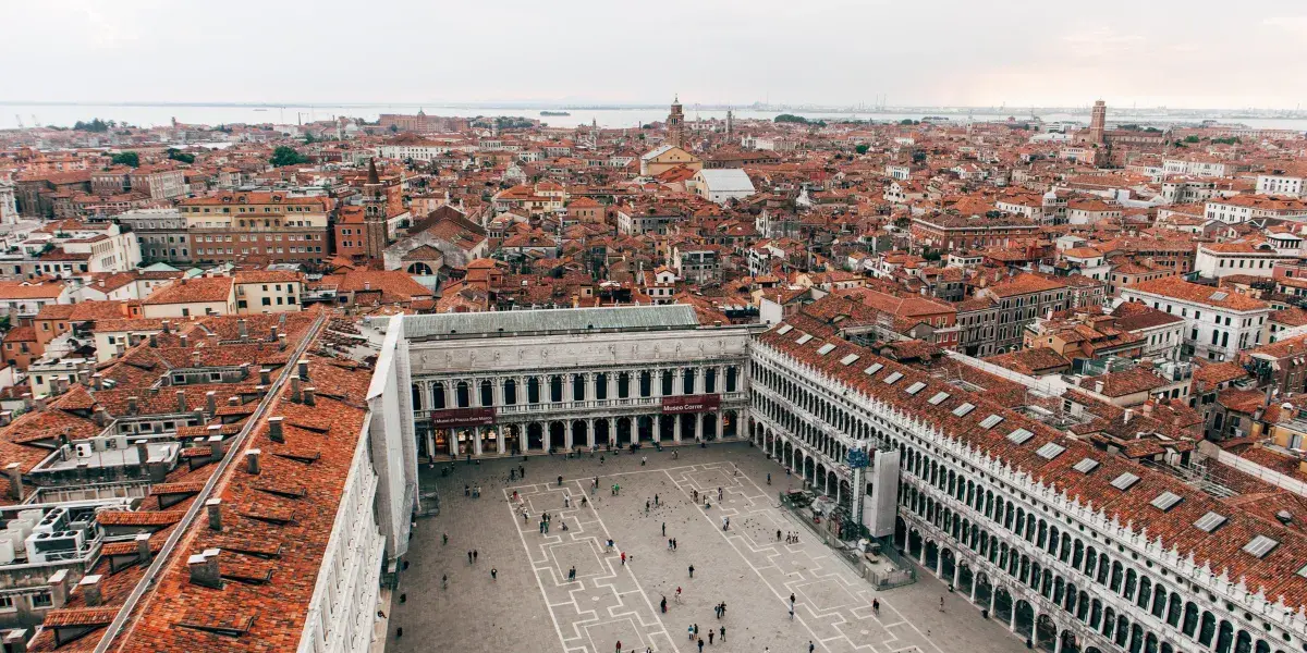 aerial view of Rome, Italy