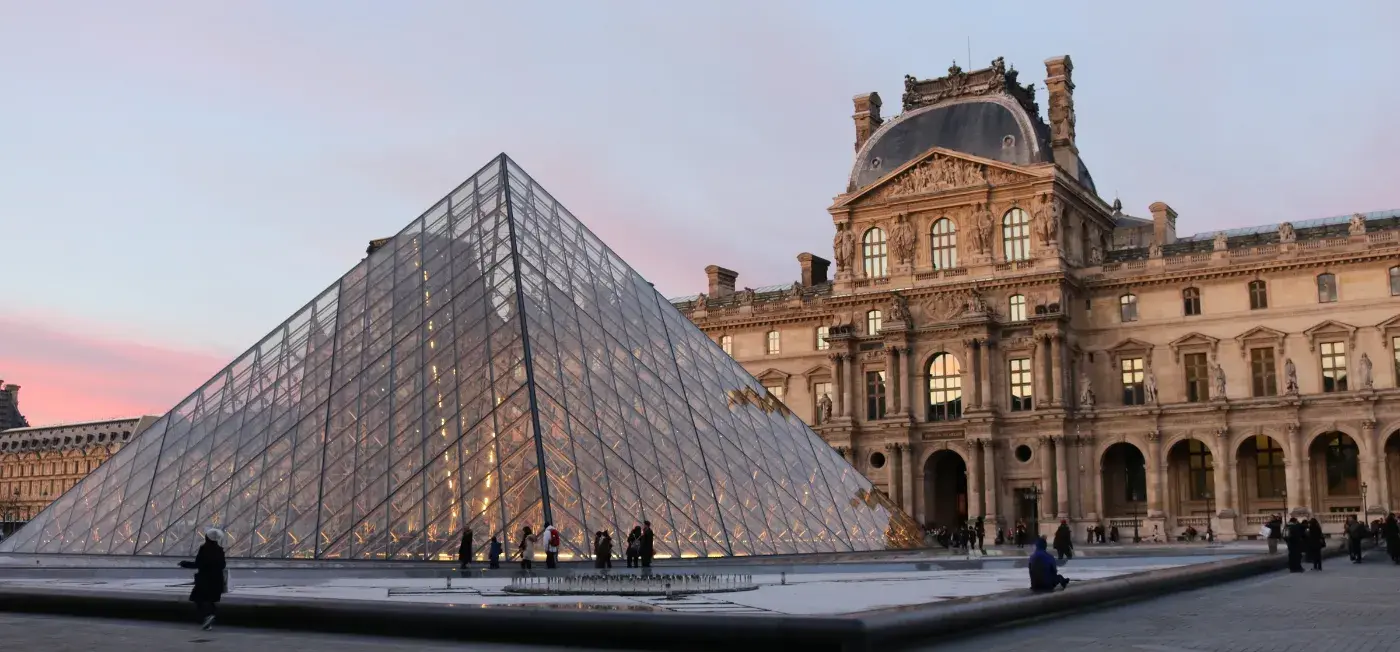 Louvre Museum view of Paris