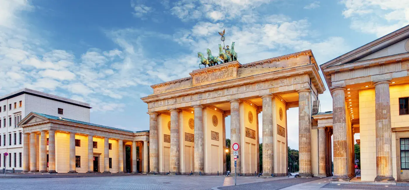Brandenburg Gate in Berlin view of Prague