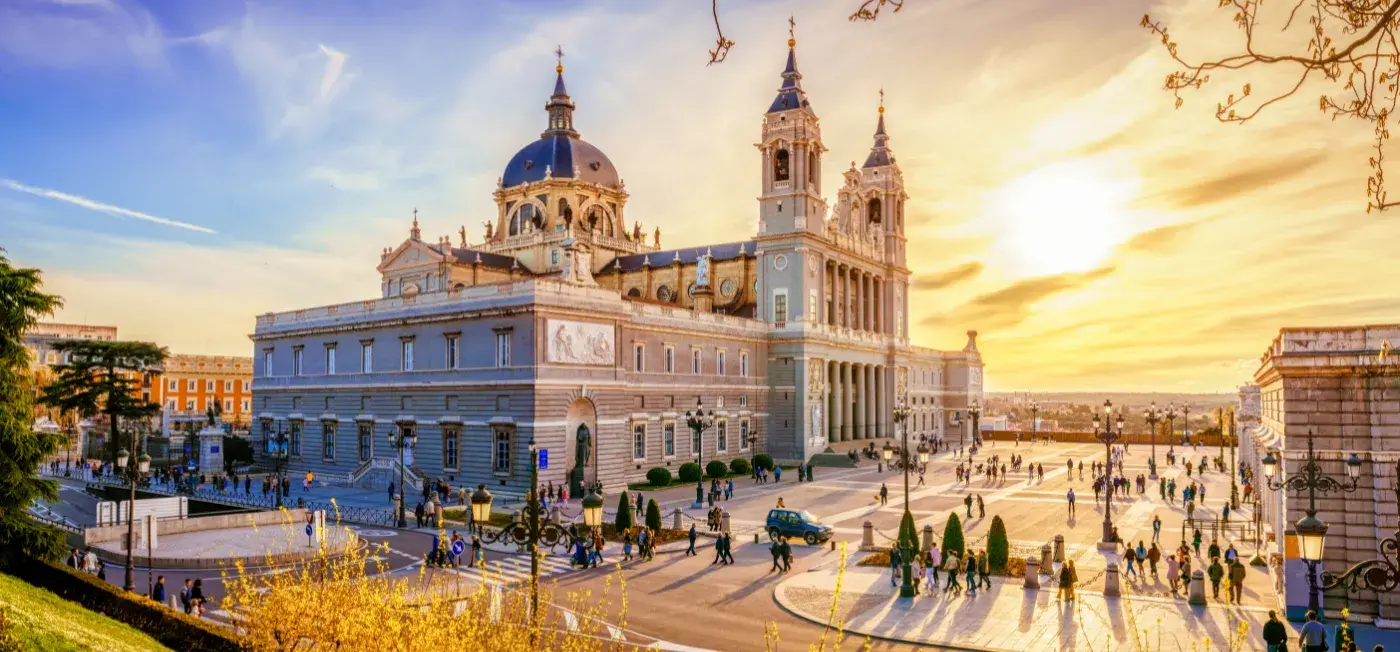 Catedral de Santa María la Real de la Almudena view of Madrid, Spain