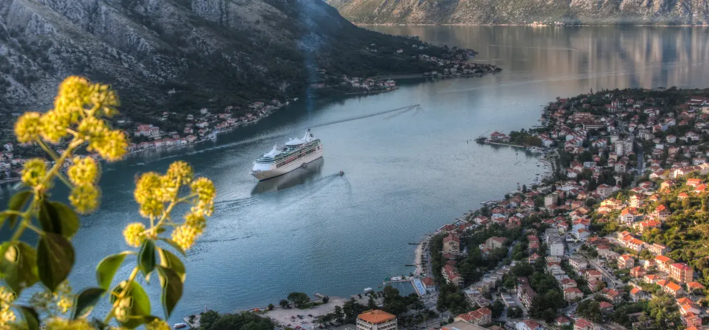 Bay of Kotor view of Budva, Montenegro