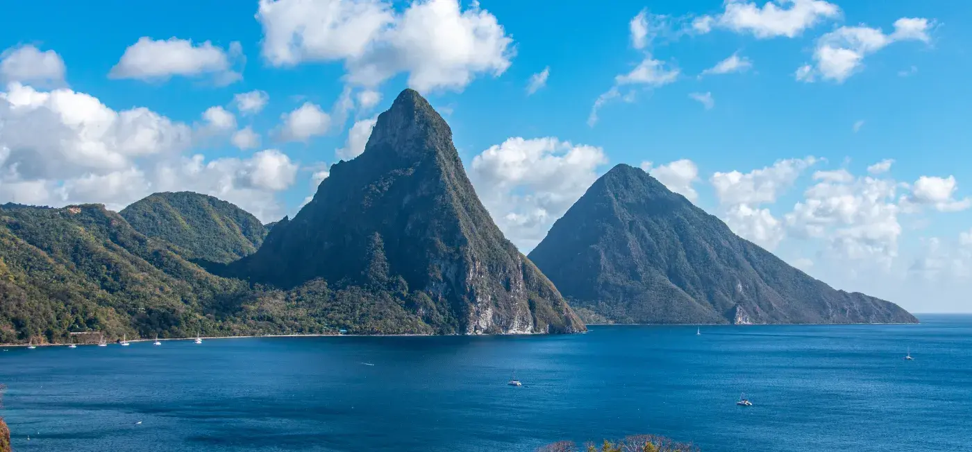 Gros Piton view of Rodney Bay, St Lucia