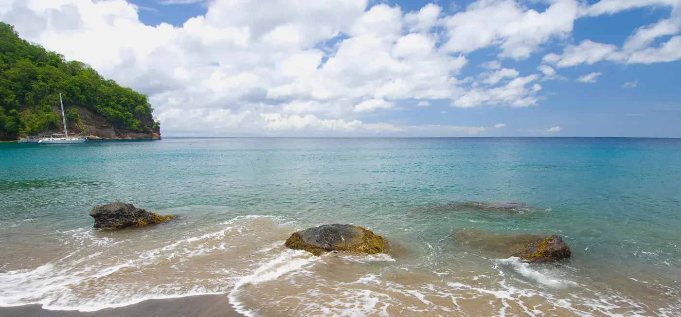 Beach view of Rodney Bay, St Lucia