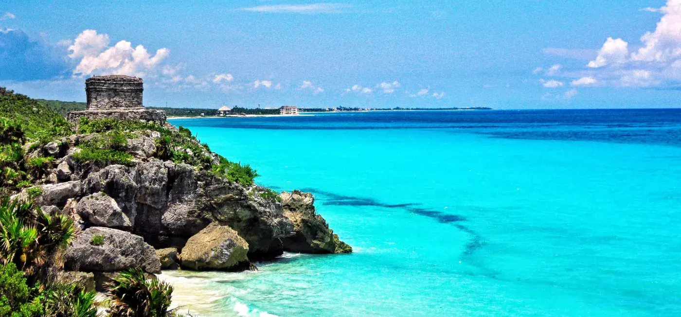 Tulum Archeological view of Cancun, Mexico