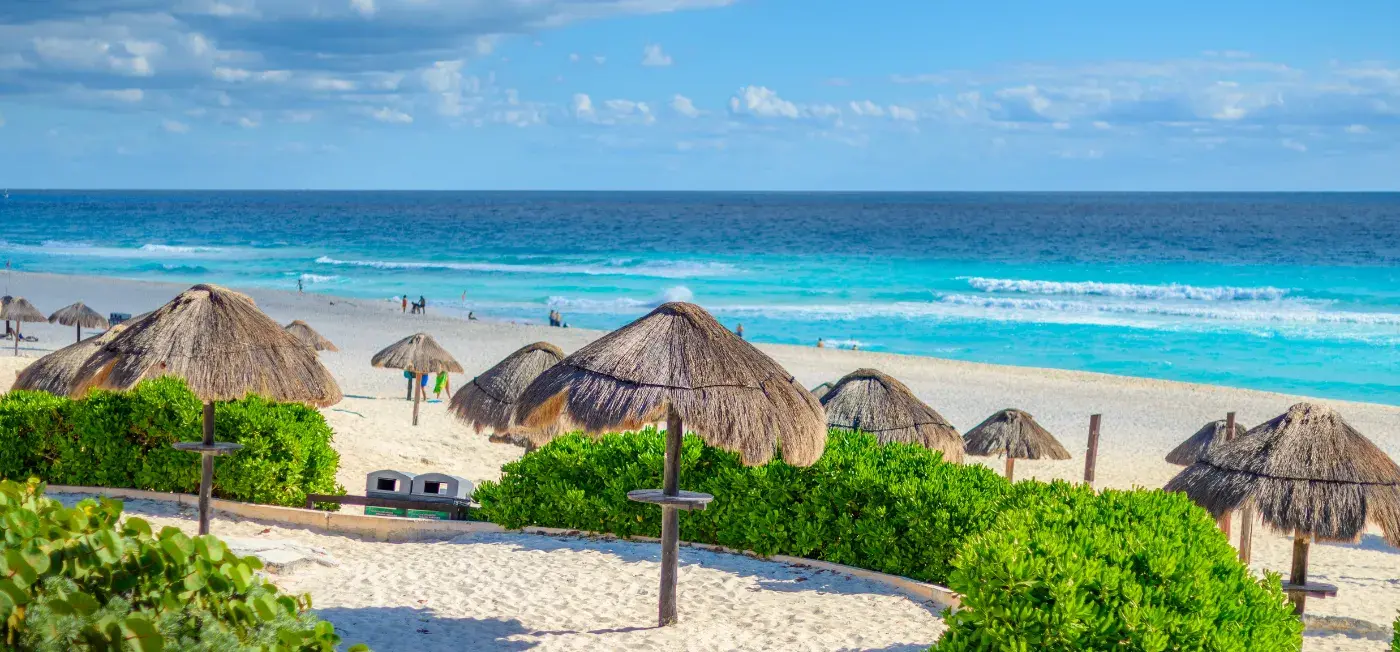 Playa Delfines view of Cancun, Mexico