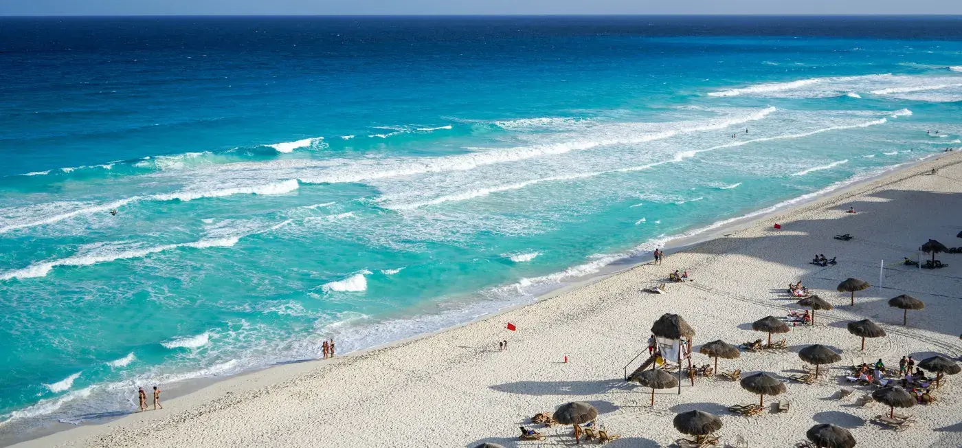 Beach view of Cancun, Mexico